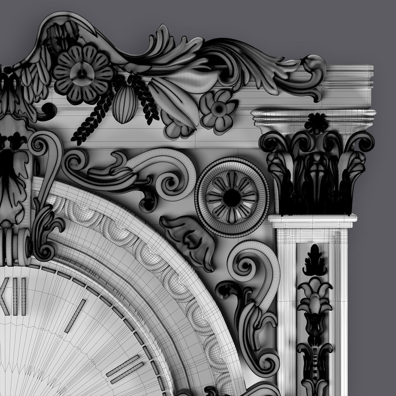Classic Ornamental Clock 3D model_27