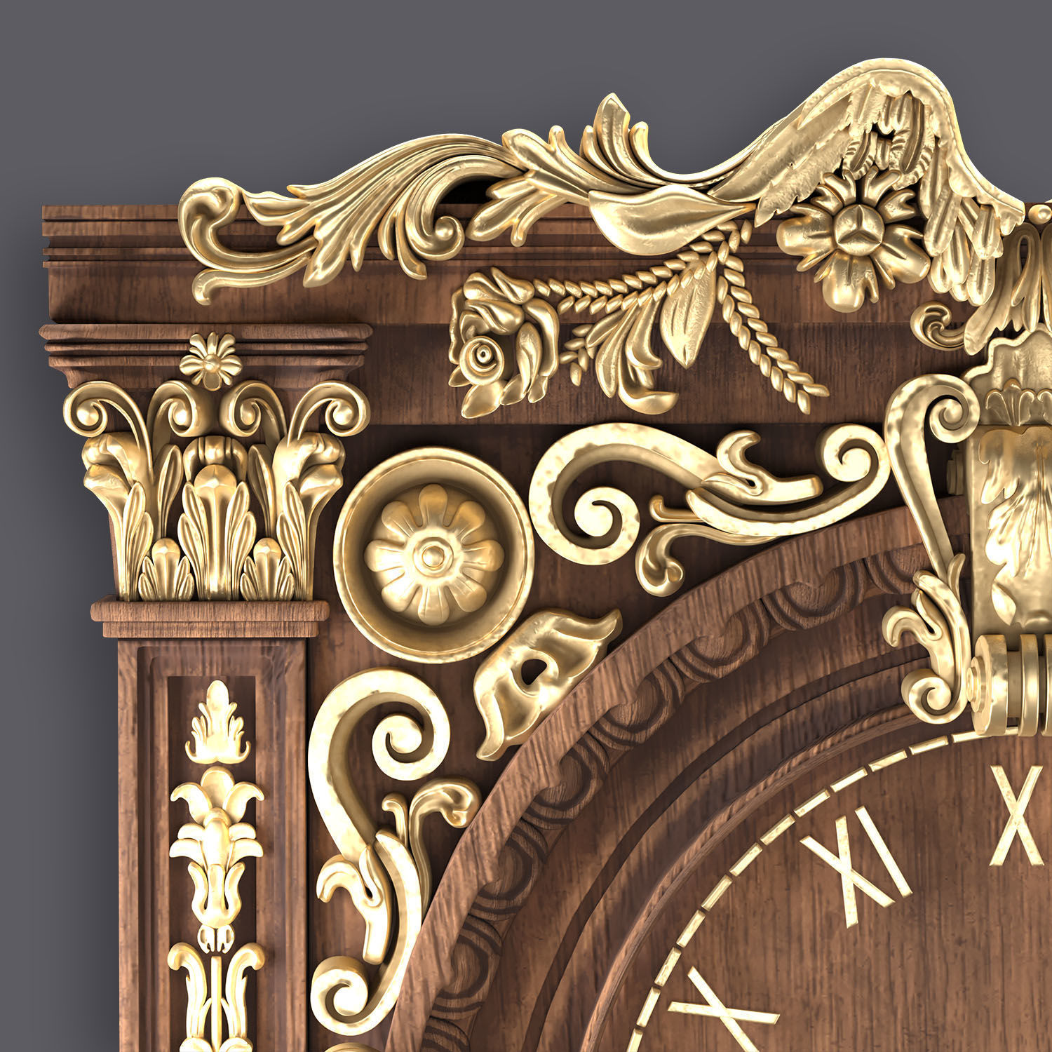 Classic Ornamental Clock 3D model_2