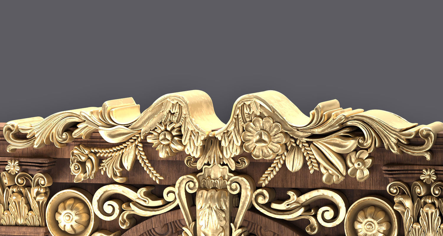 Classic Ornamental Clock 3D model_6