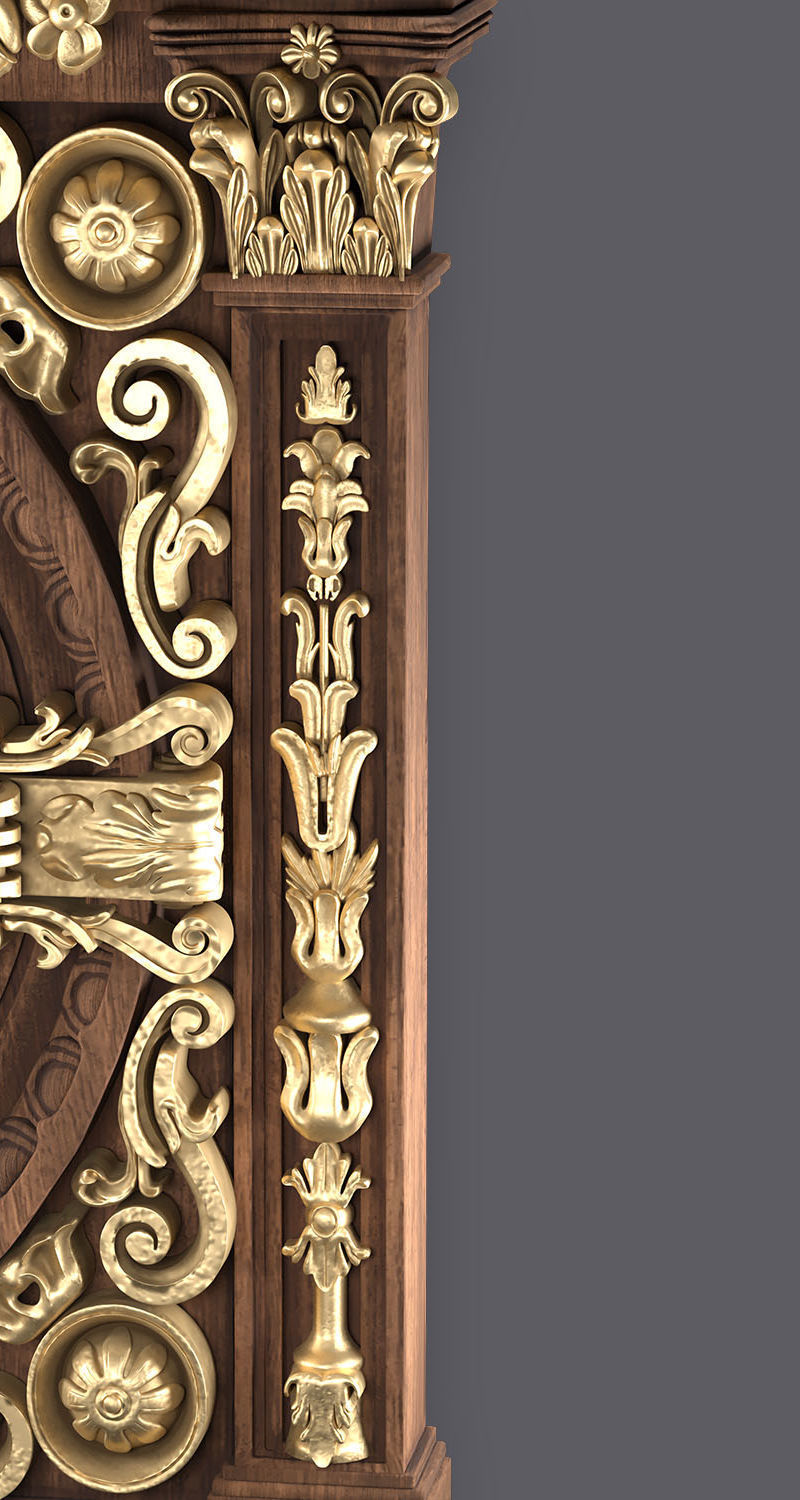 Classic Ornamental Clock 3D model_7