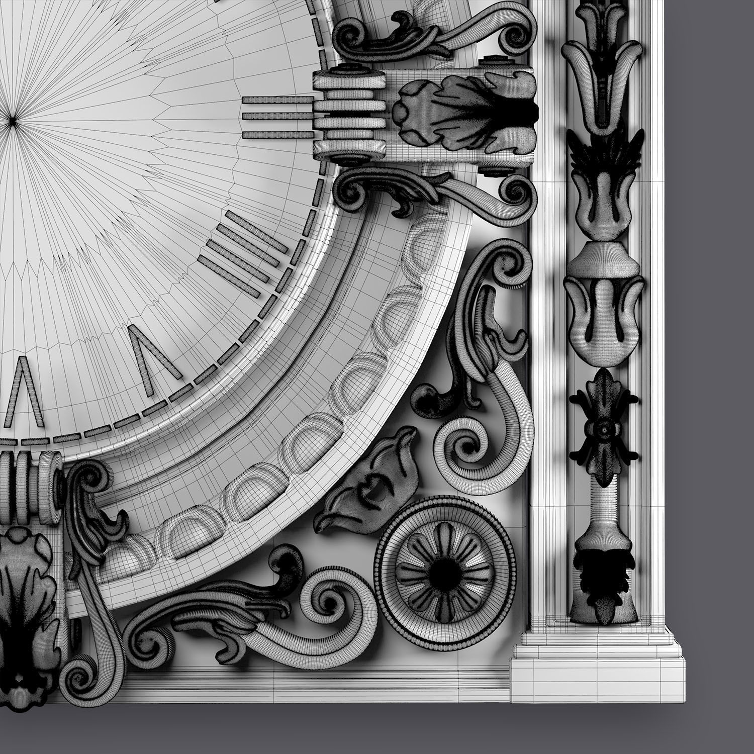 Classic Ornamental Clock 3D model_26