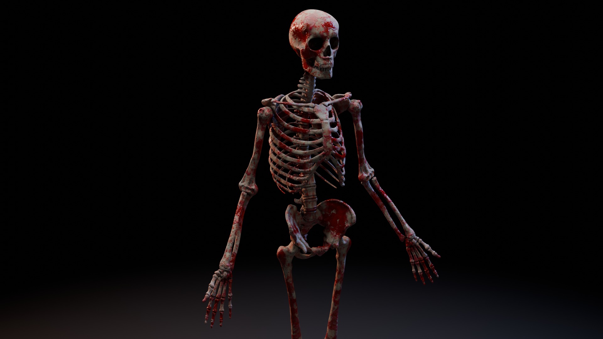 Skeleton Rigged Low-poly 3D model_4