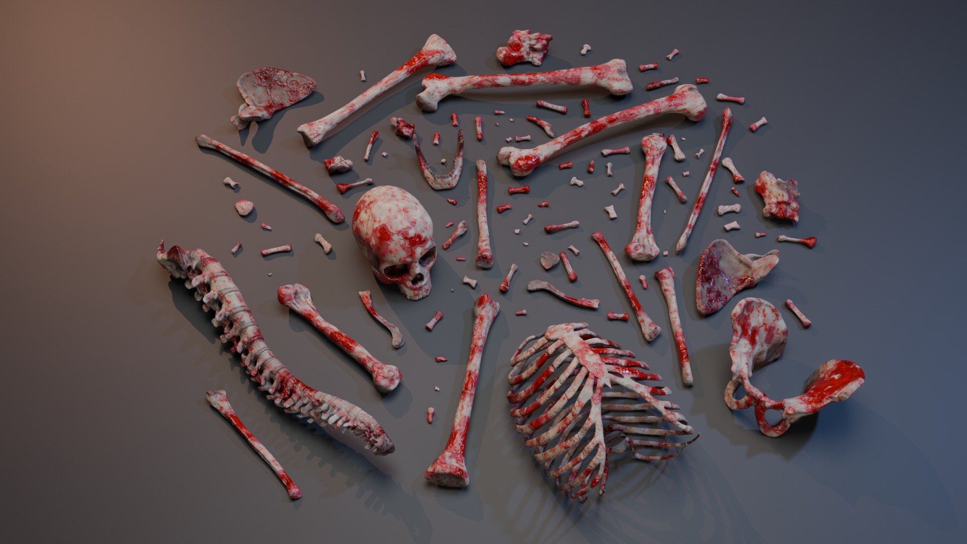 Skeleton Rigged Low-poly 3D model_18