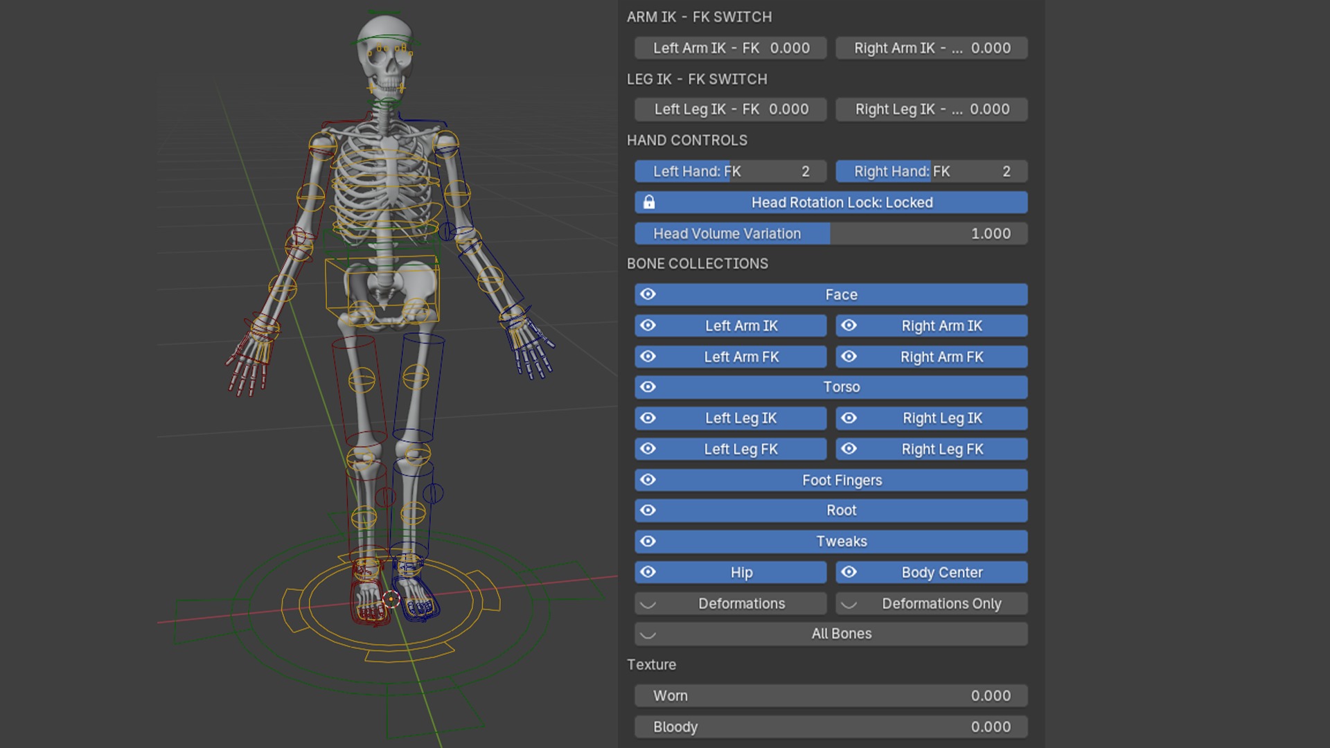 Skeleton Rigged Low-poly 3D model_8