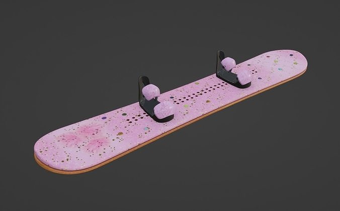 Current Glamour Snowboard Low-poly 3D model