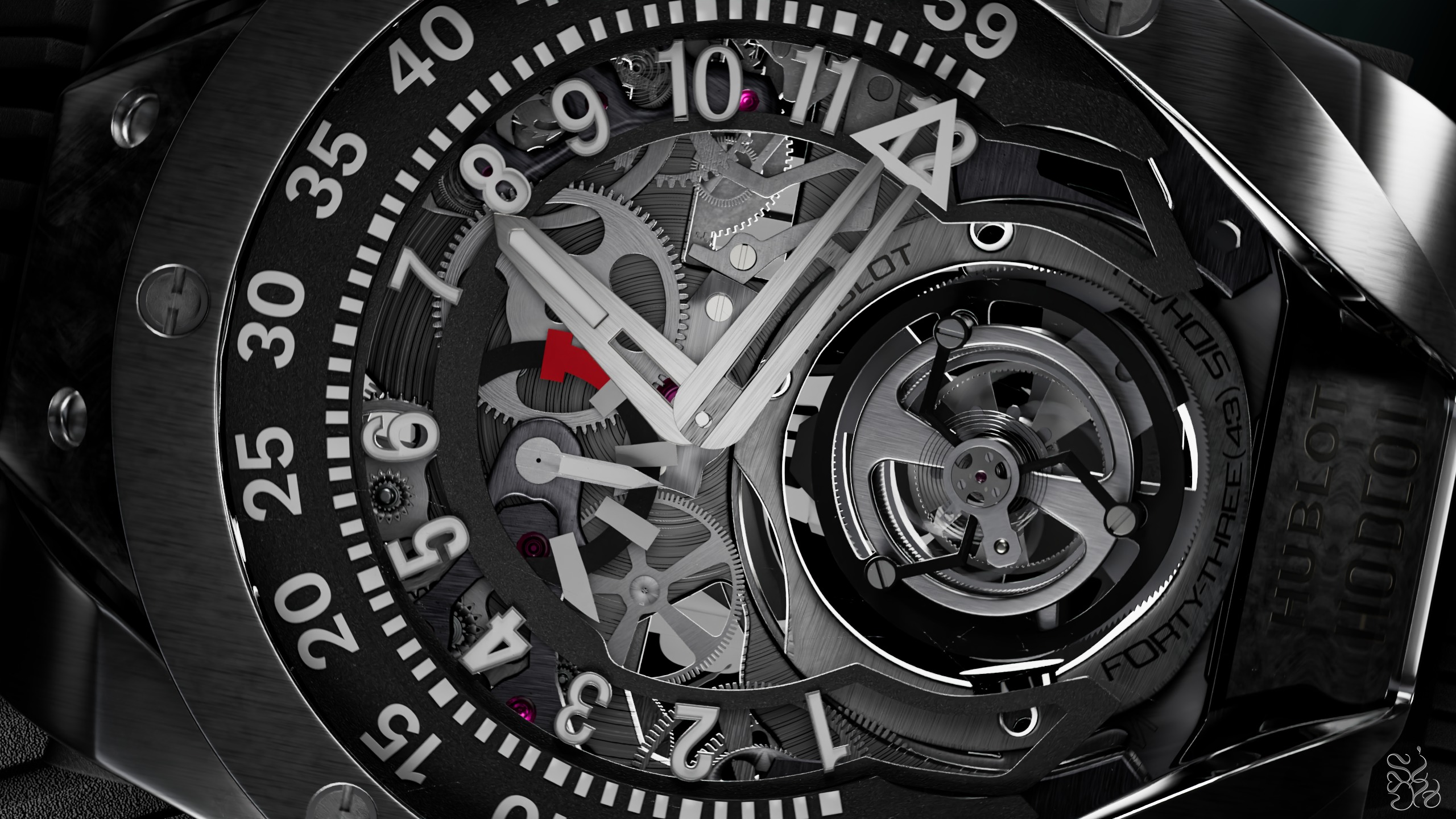 HUBLOT-MP-13 Tourbillon Bi-Axis Retrograde 3D model_4