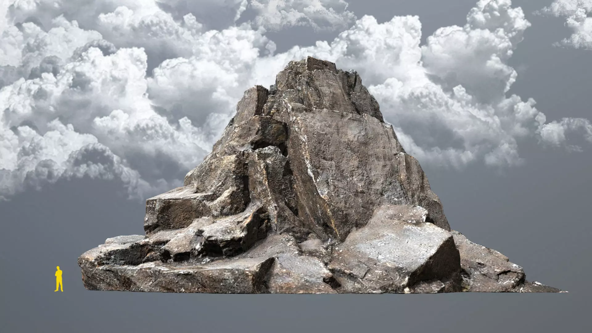 desert cliff rocks Low-poly 3D model_0