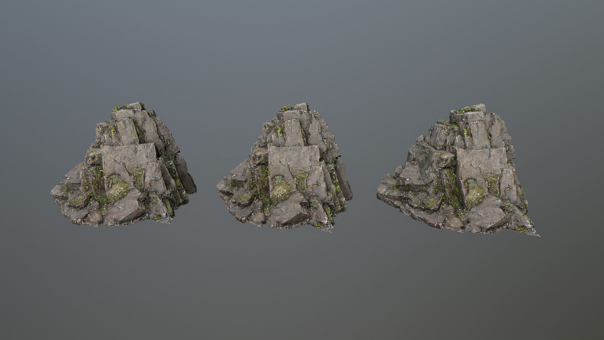 cliff rock Low-poly 3D model_13