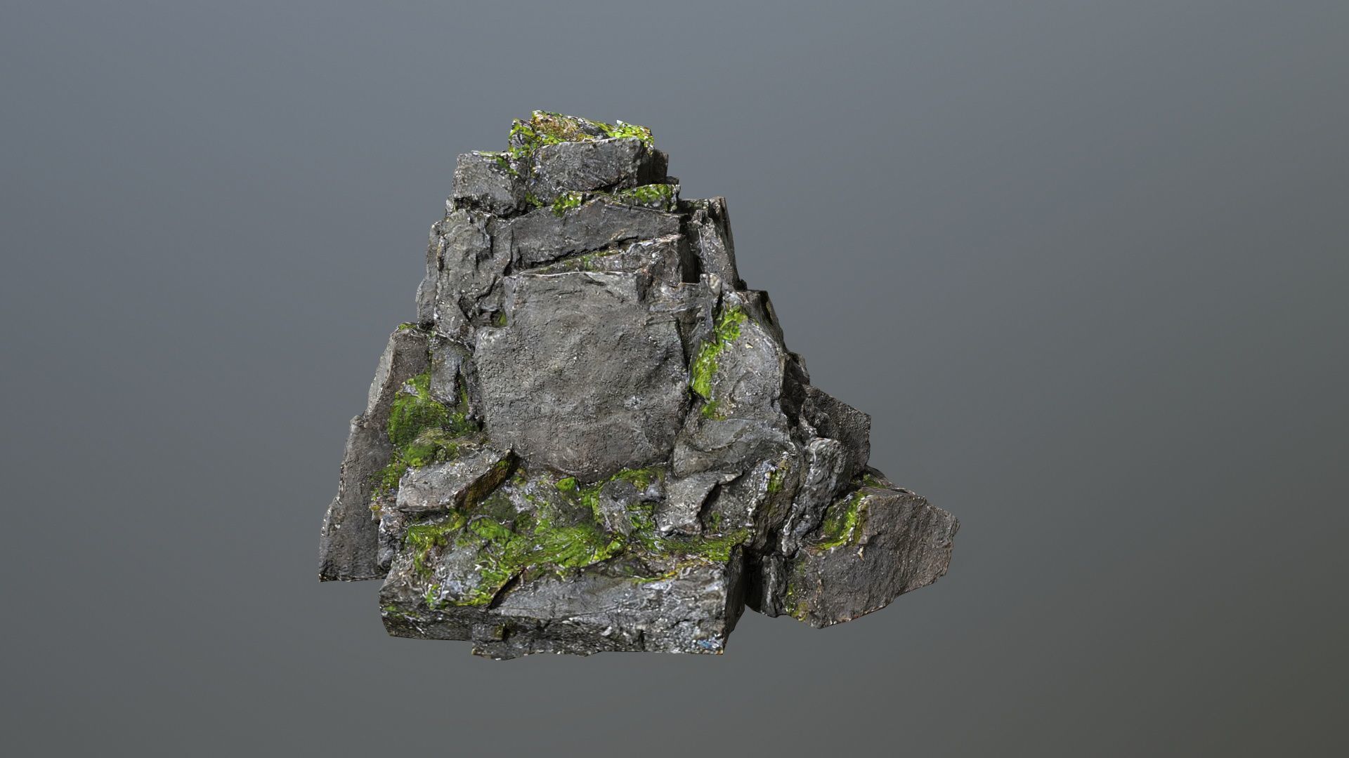cliff rock Low-poly 3D model_8