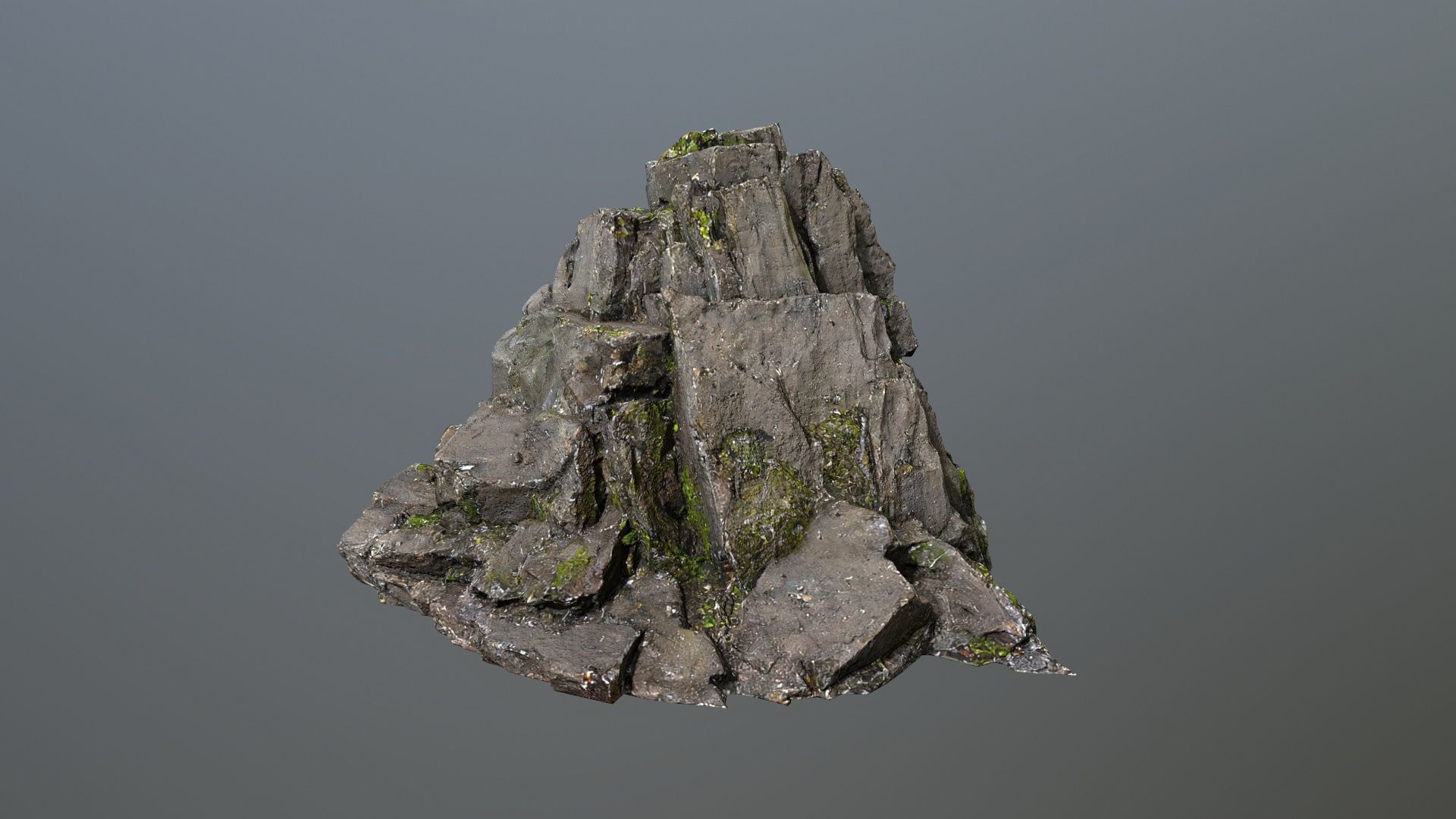 cliff rock Low-poly 3D model_12