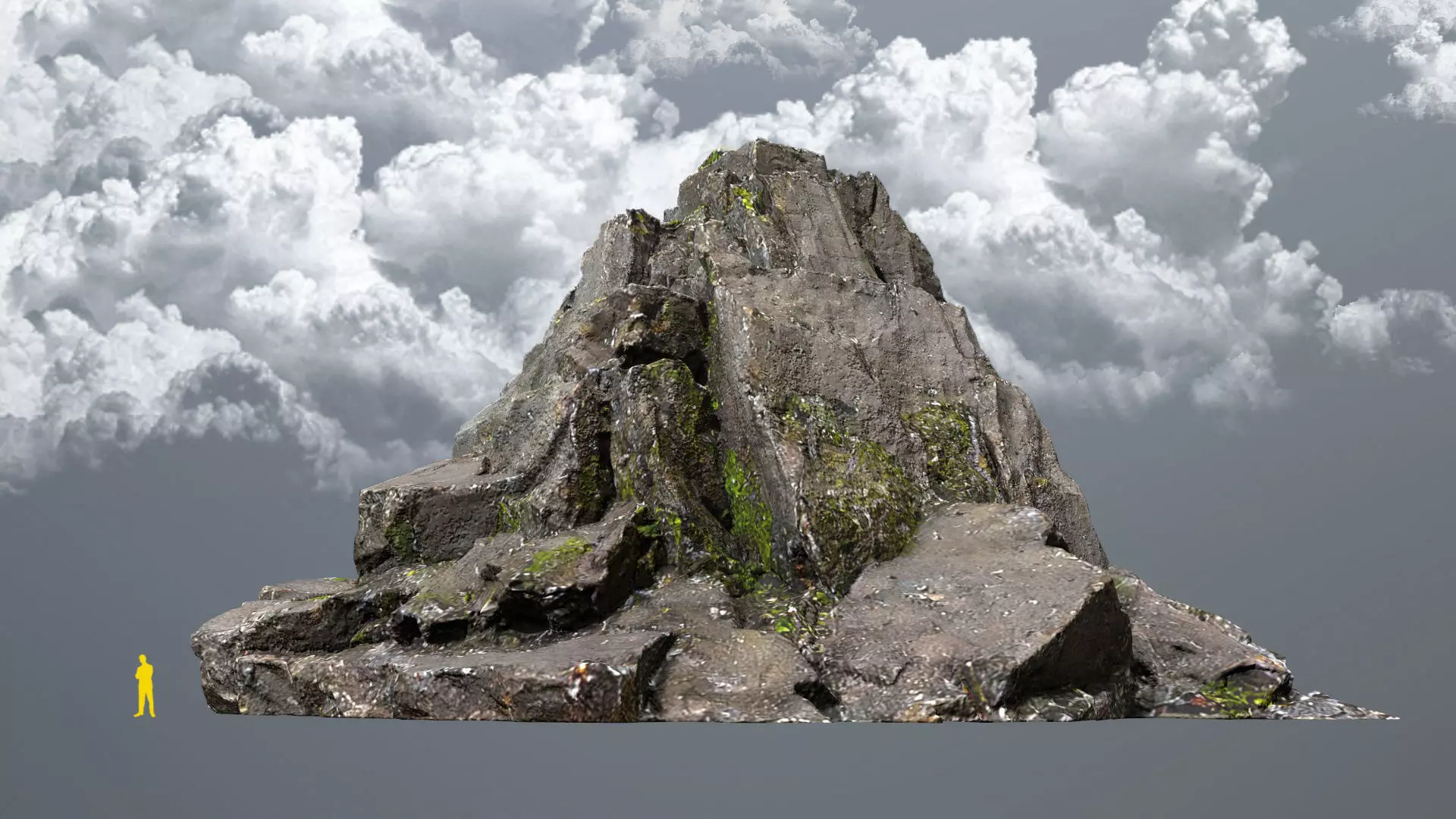 cliff rock Low-poly 3D model_0