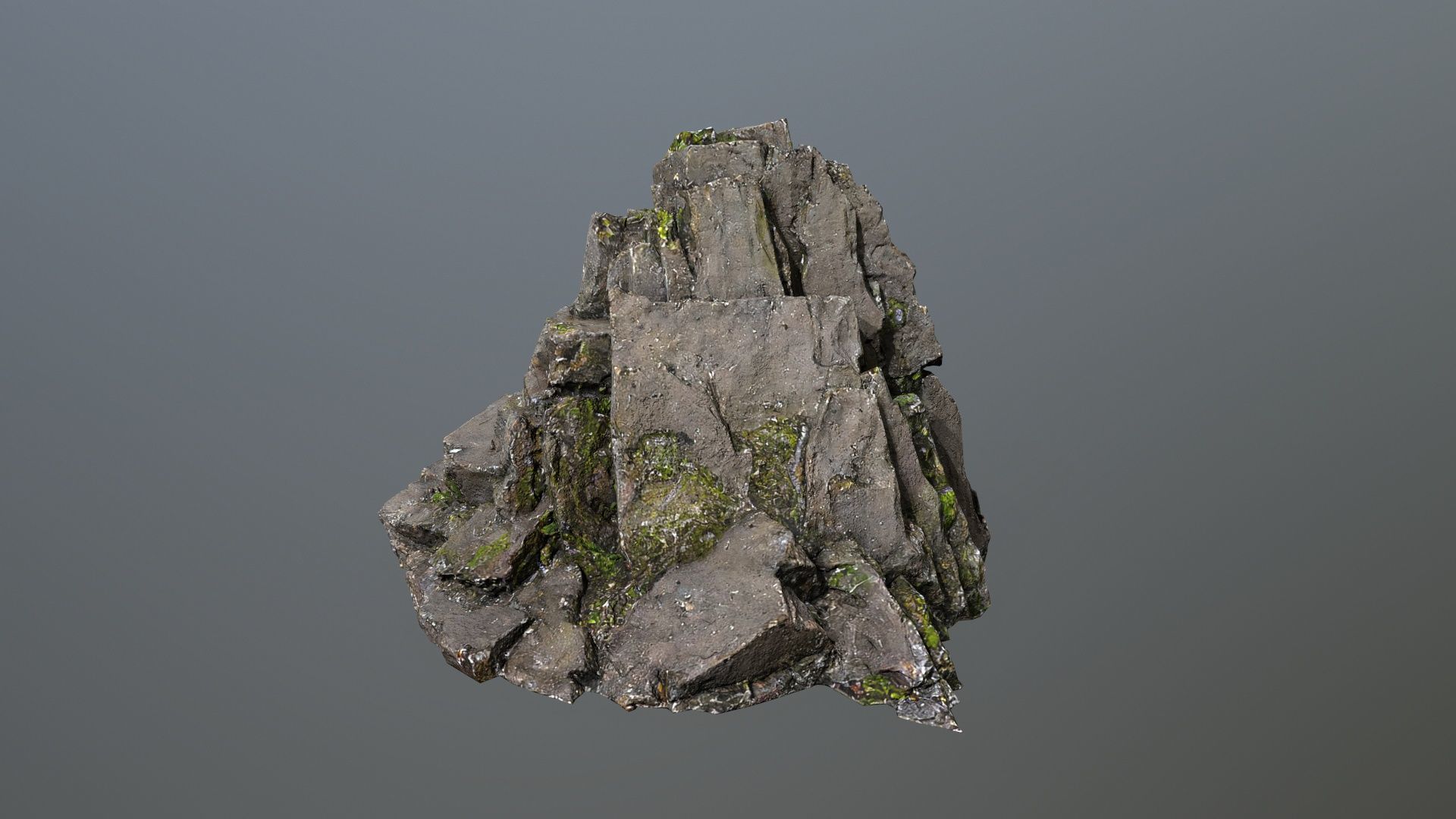 cliff rock Low-poly 3D model_2