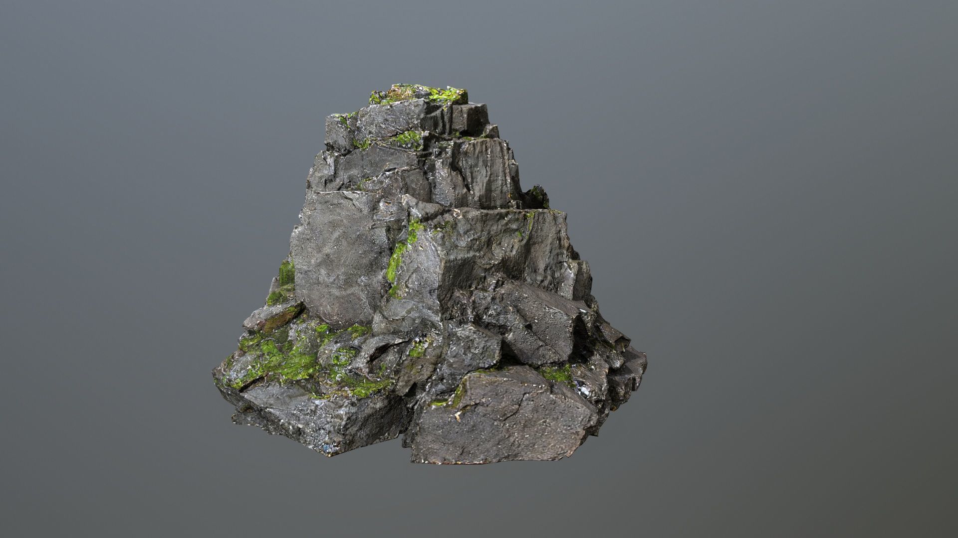 cliff rock Low-poly 3D model_9
