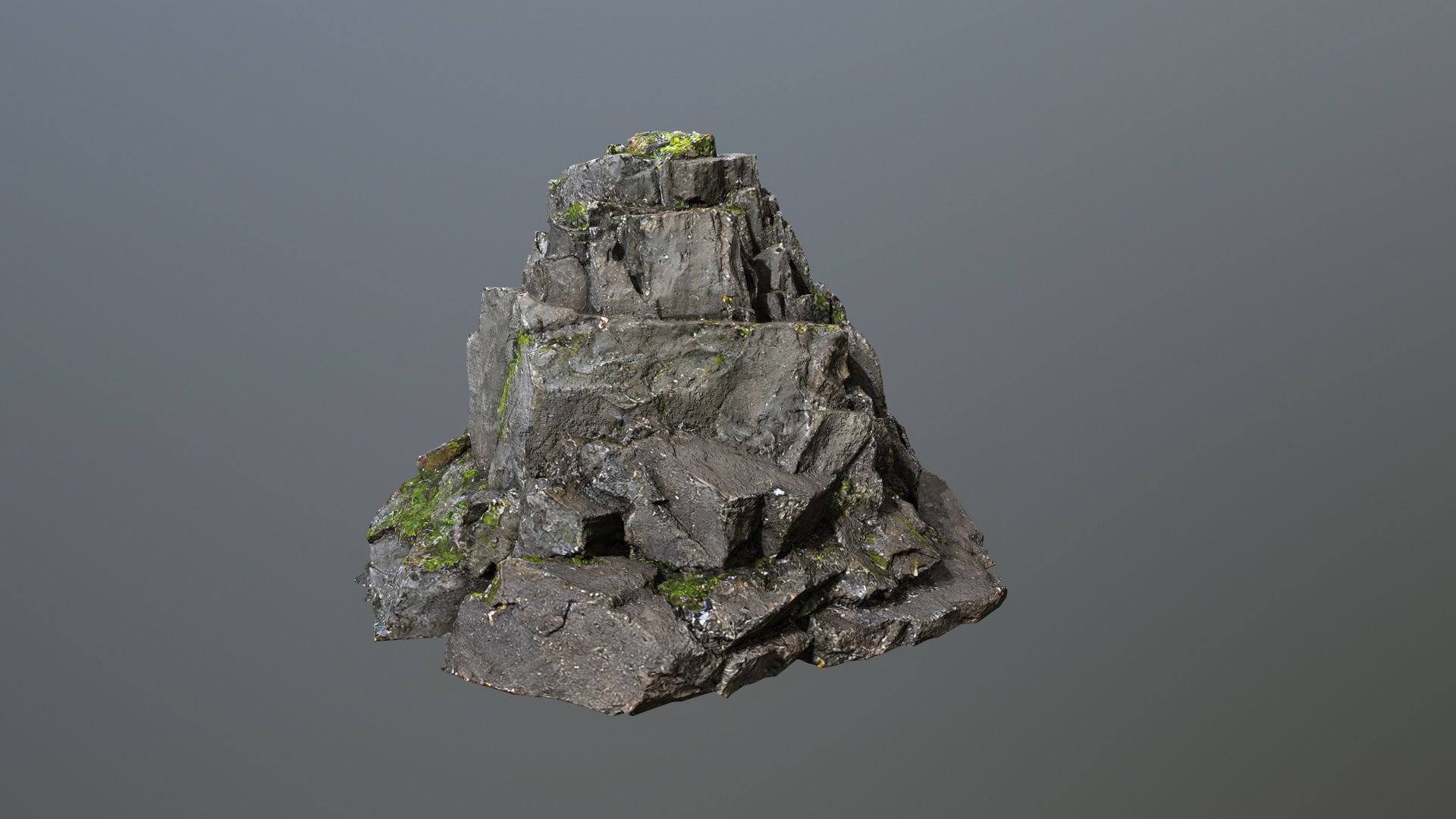 cliff rock Low-poly 3D model_10