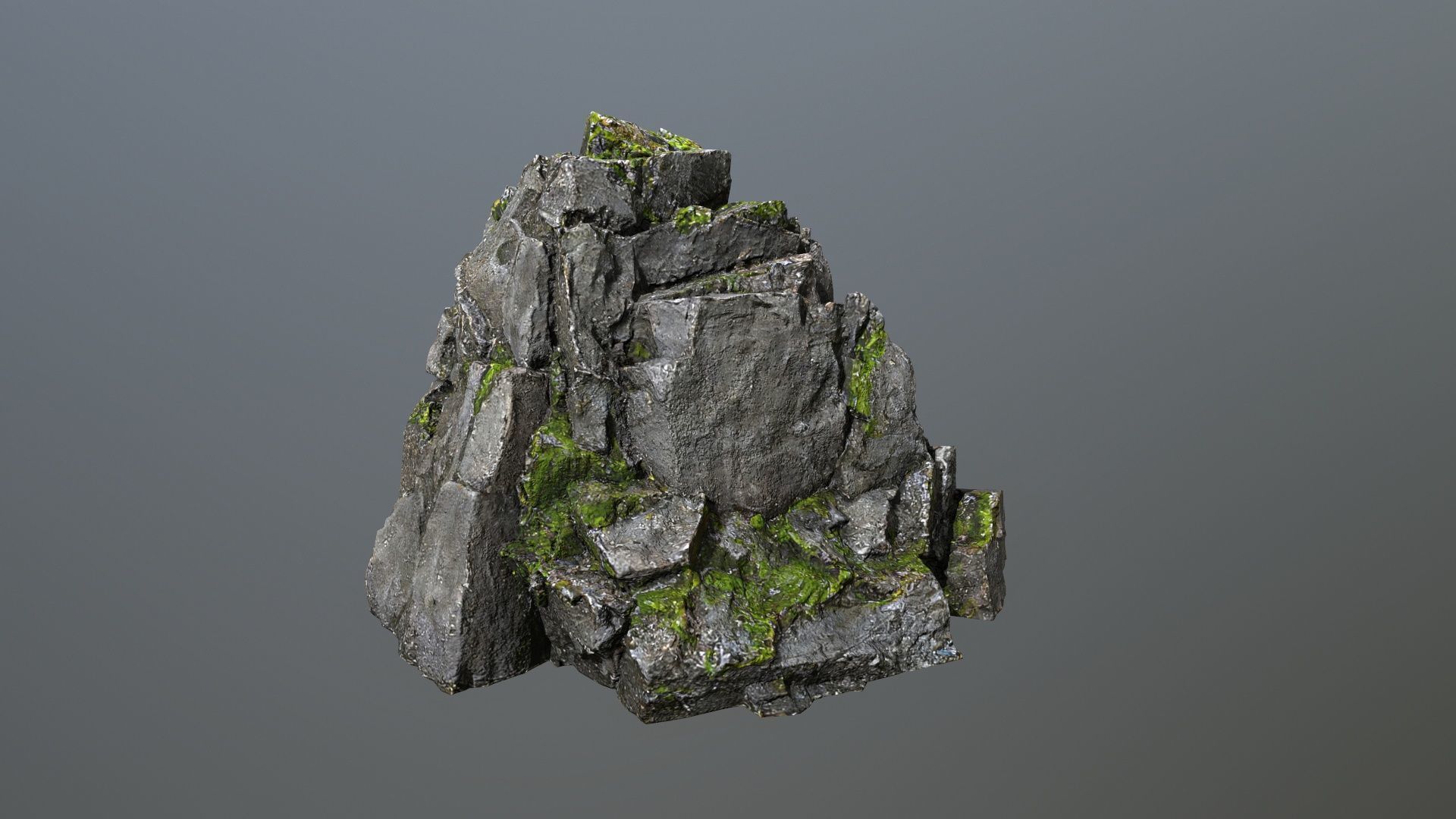 cliff rock Low-poly 3D model_7