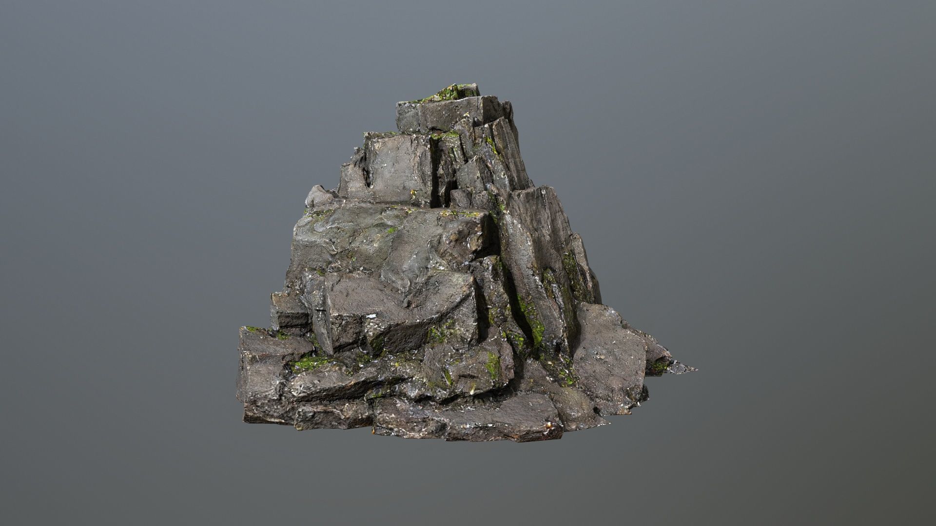 cliff rock Low-poly 3D model_11