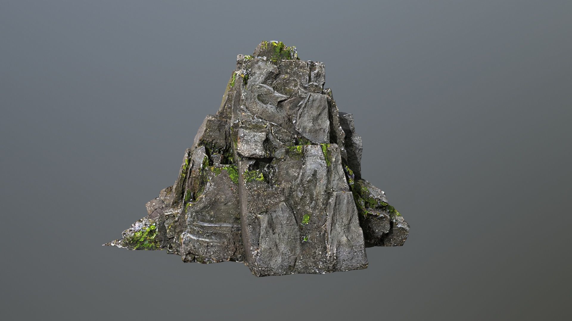 cliff rock Low-poly 3D model_5