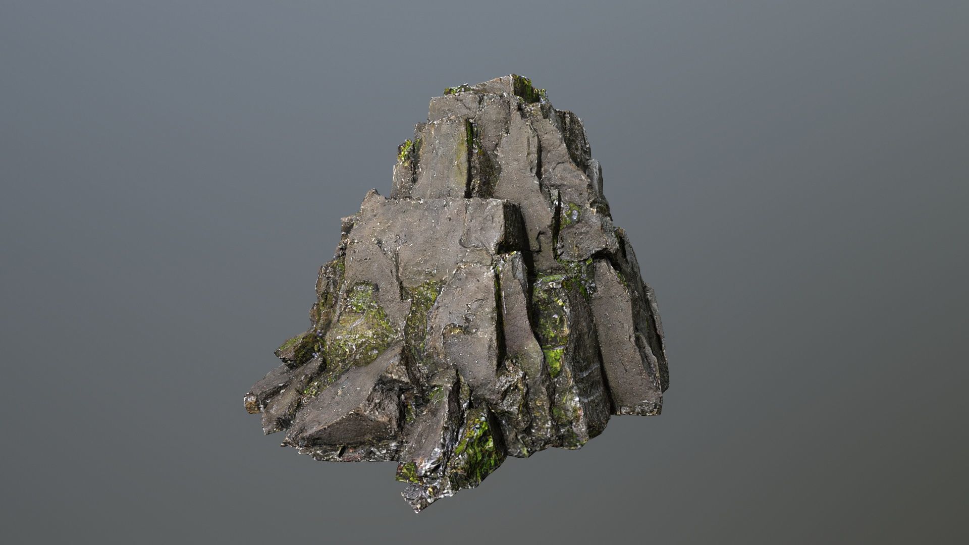 cliff rock Low-poly 3D model_3