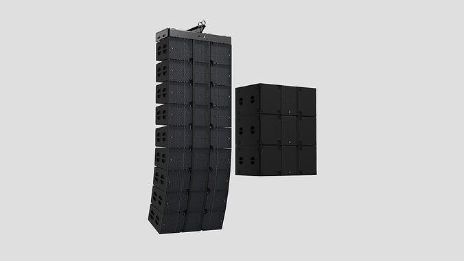 Concert Speakers Adamson E15 and E219 Line Array 3D model
