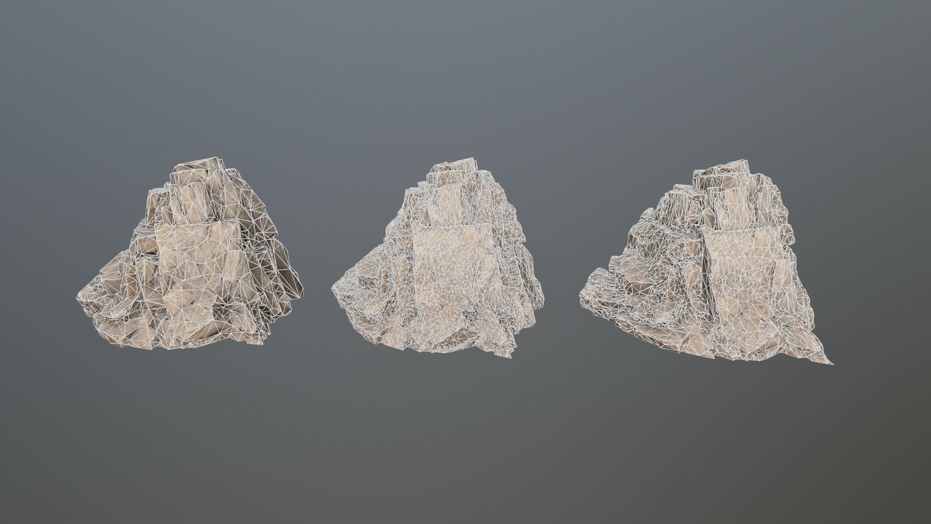 desert rocks Low-poly 3D model_12