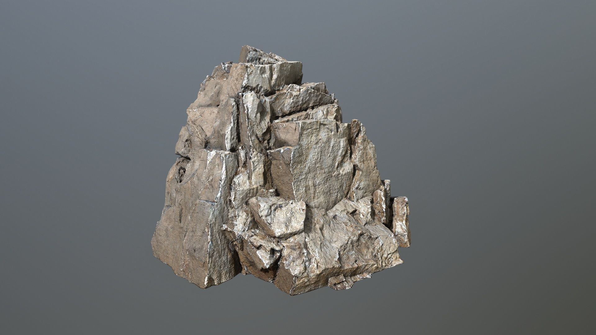 desert rocks Low-poly 3D model_6