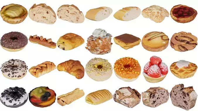 73 Baked Goods Sweets and Pastry Superbundle 3D Model Collection