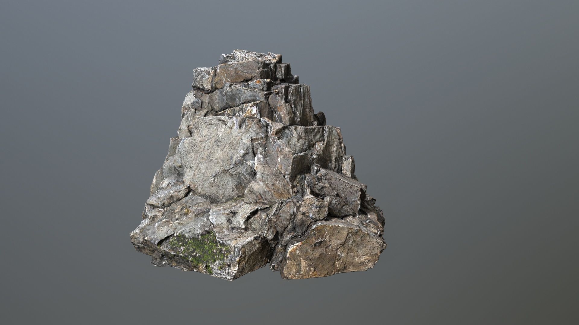 cliff rocks Low-poly 3D model_9