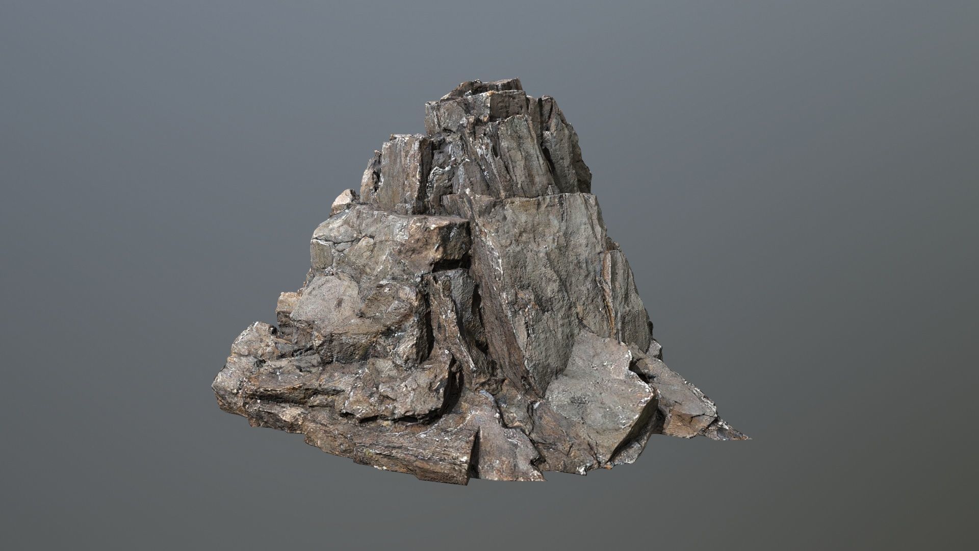 cliff rocks Low-poly 3D model_1