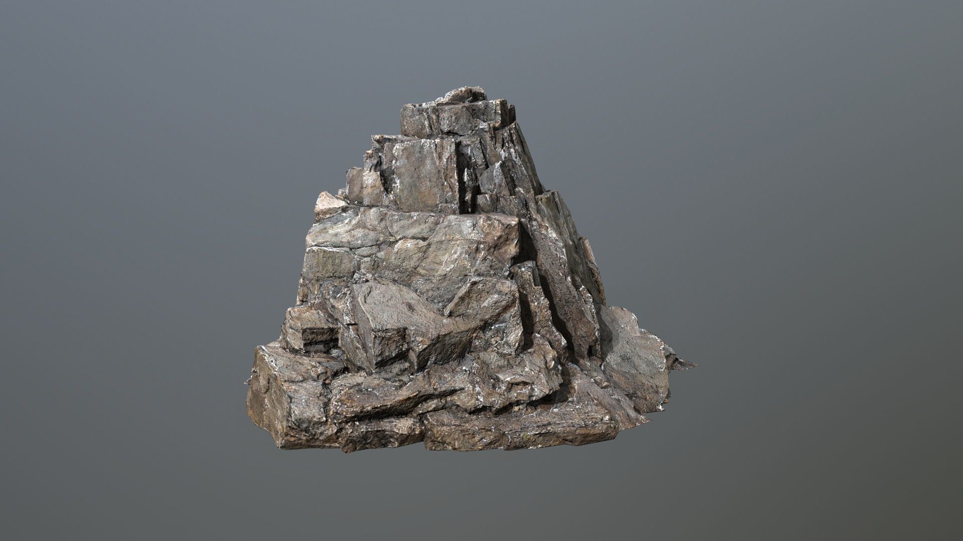 cliff rocks Low-poly 3D model_11