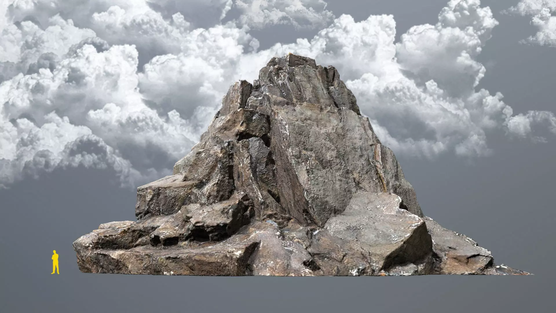 cliff rocks Low-poly 3D model_0