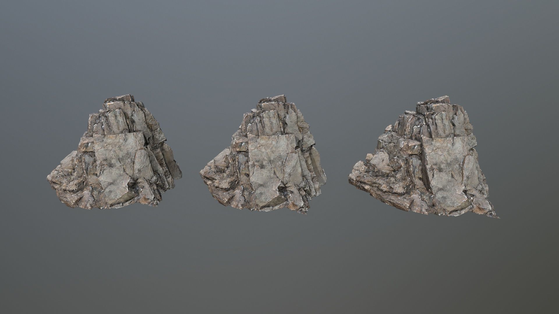 cliff rocks Low-poly 3D model_13