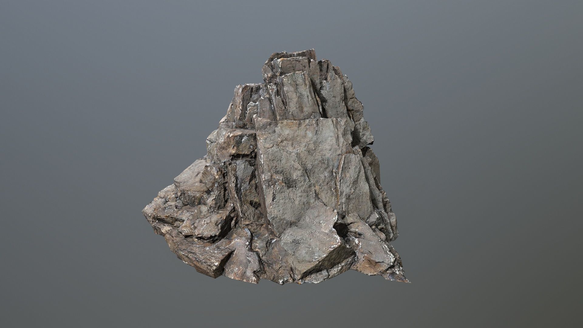 cliff rocks Low-poly 3D model_2