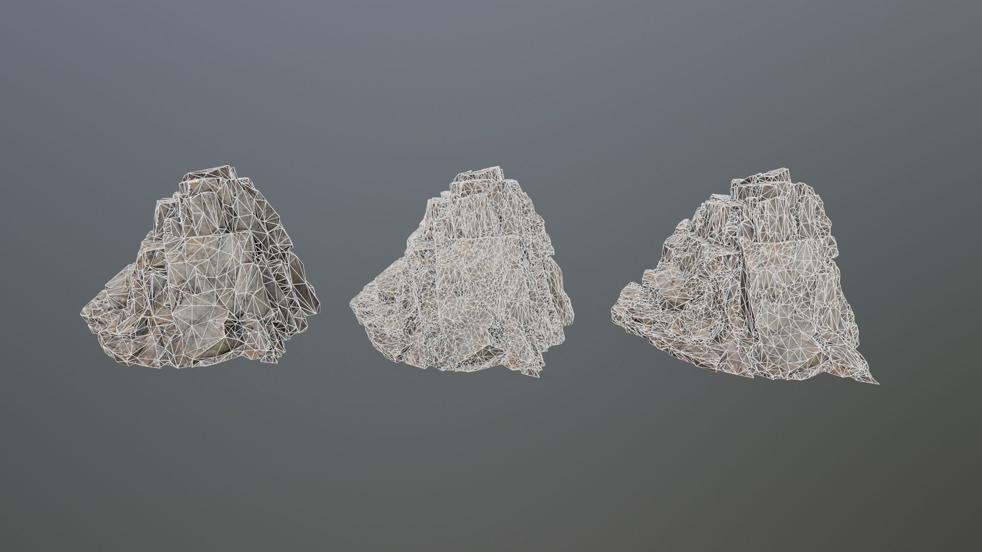 cliff rocks Low-poly 3D model_14