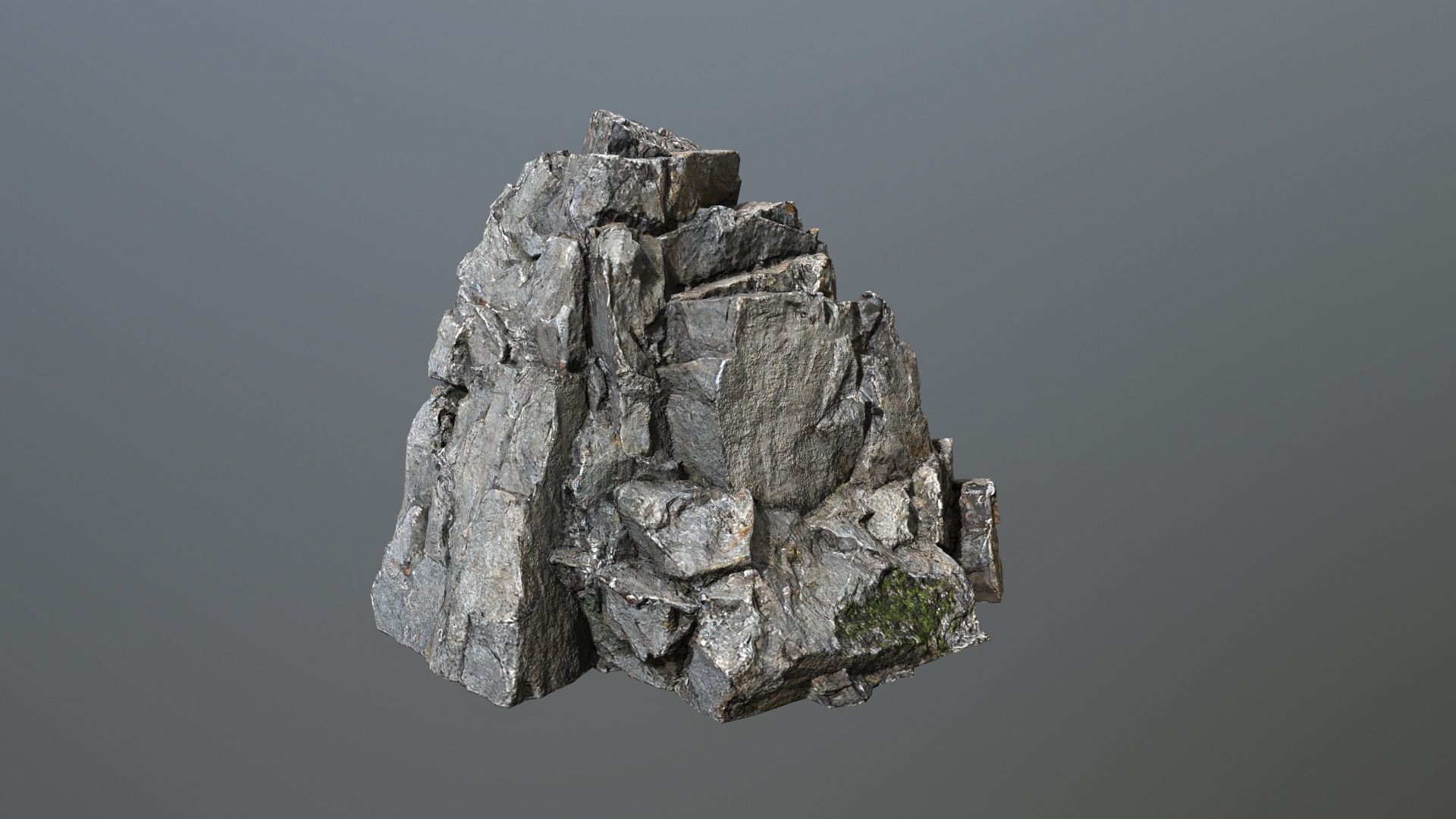 cliff rocks Low-poly 3D model_7