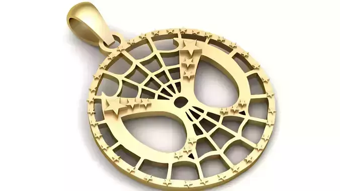 SPIDERMAN FACEMASK COIN PENDANT 3D PRINTABLE MODLE