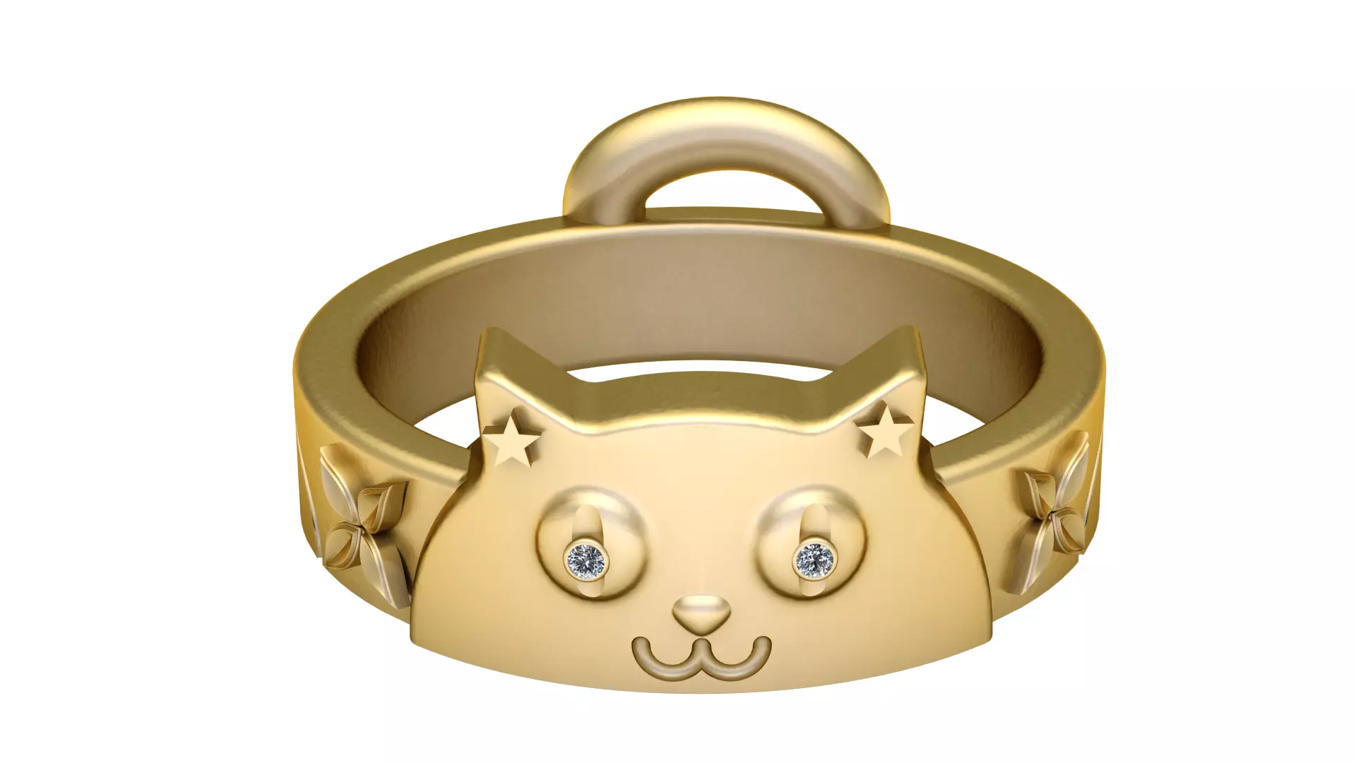 CAT FACE DESIGN RING 3D PRINTABLE MODEL 3D print model