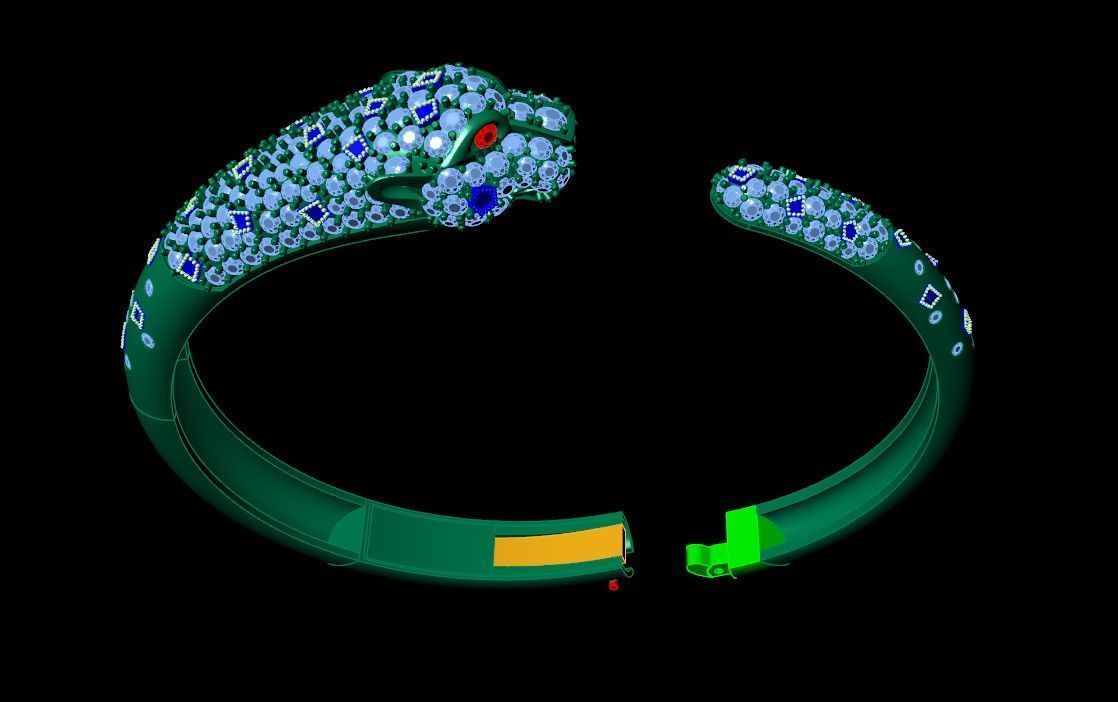 panthere bracelet  3D print model_1