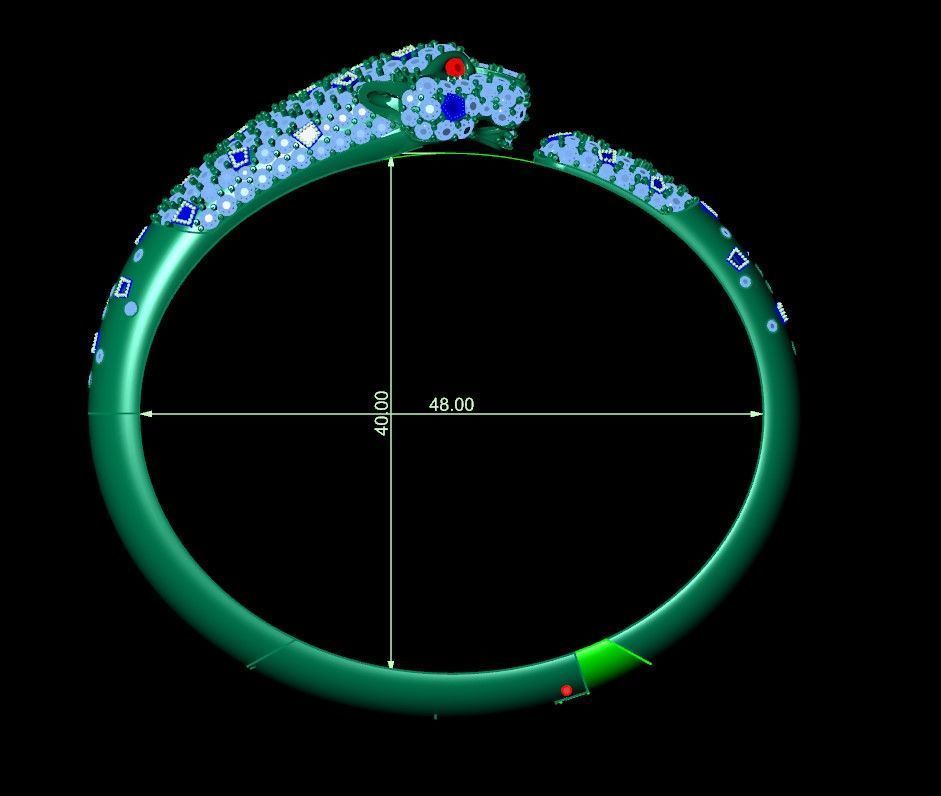 panthere bracelet  3D print model_2