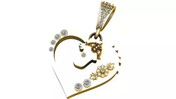 HEART AND HORSE FACE PENDANT 3D PRINTABLE MODEL