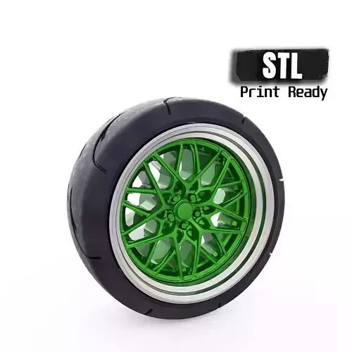 High detail Wheel 3d model STL files for Scaled Tire Rims 3D print model