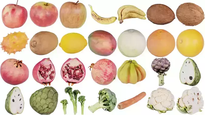 78 Fruit and Vegetable Superbundle 3D Model Collection