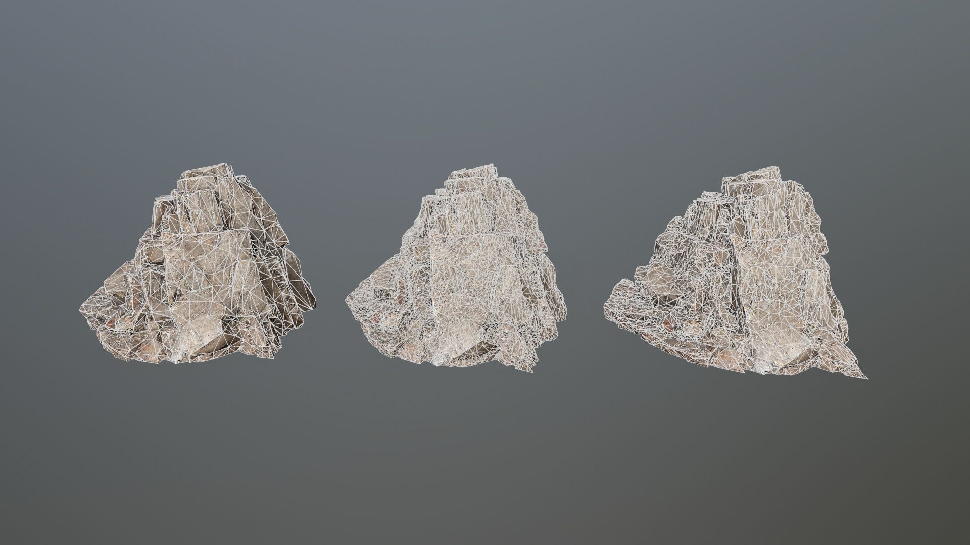 desert cliff rocks Low-poly 3D model_15