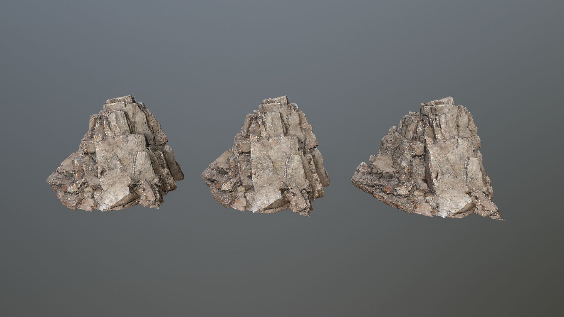 desert cliff rocks Low-poly 3D model_14