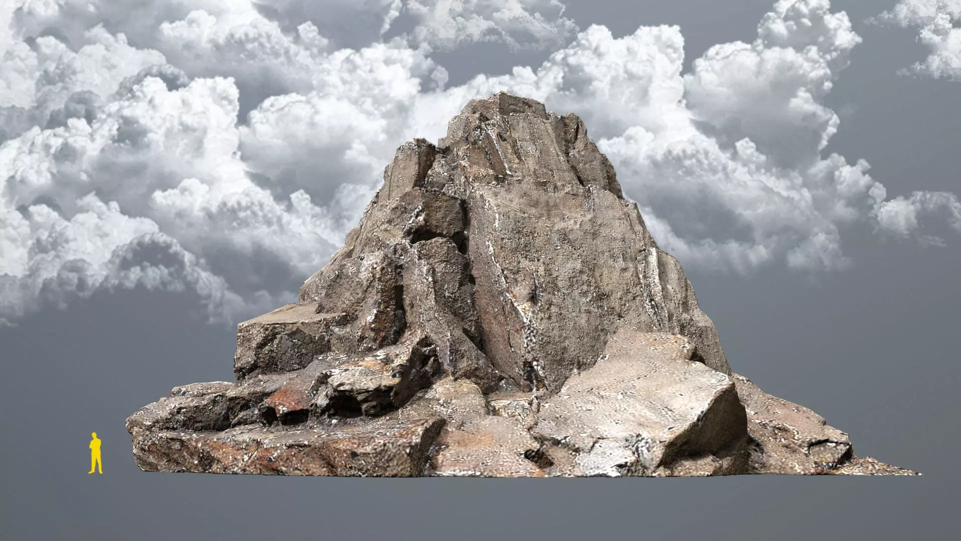 desert cliff rocks Low-poly 3D model_0