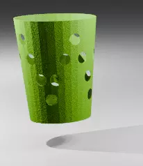 Green Bin Free low-poly 3D model_0