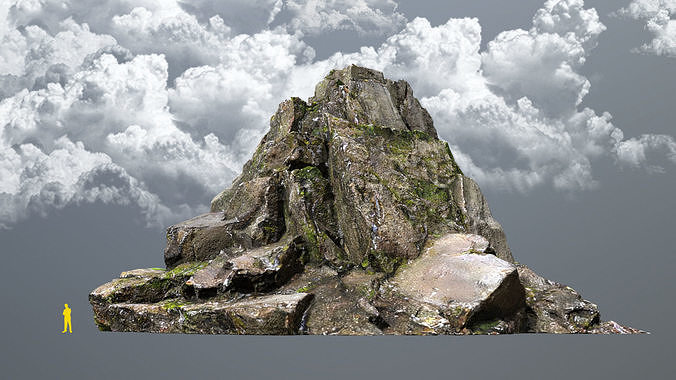 cliff rocks Low-poly 3D model