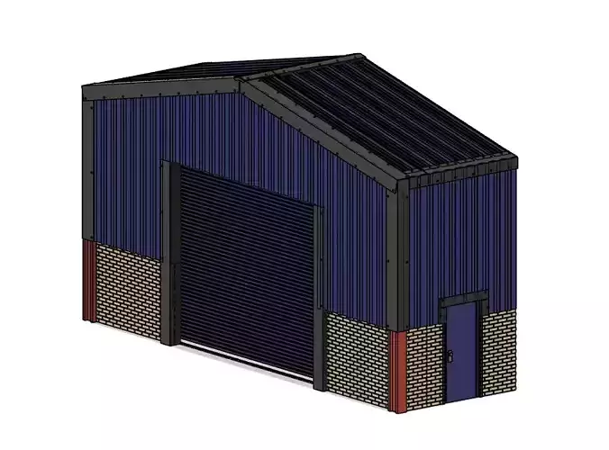 Model Railway Low Relief Industrial Building 1 Front 3D print model