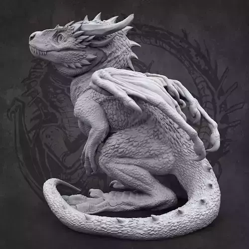 chonky baby dragon  3D print model