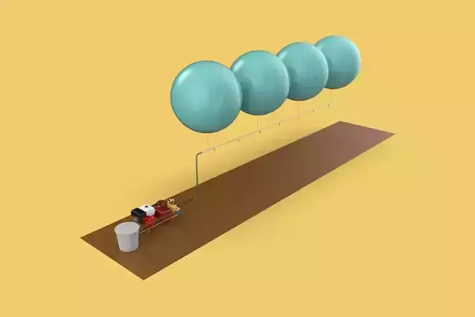 HYDROGEN HELIUM BALLOON PESTICIDE SPRAYER AGRICULTURAL FARMS 3D model