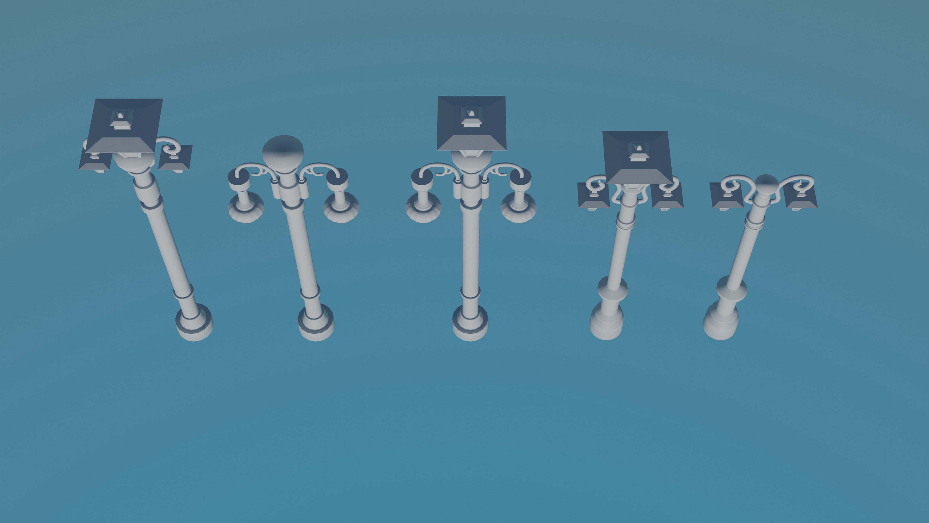 Street lights lamp post 3D print model_6